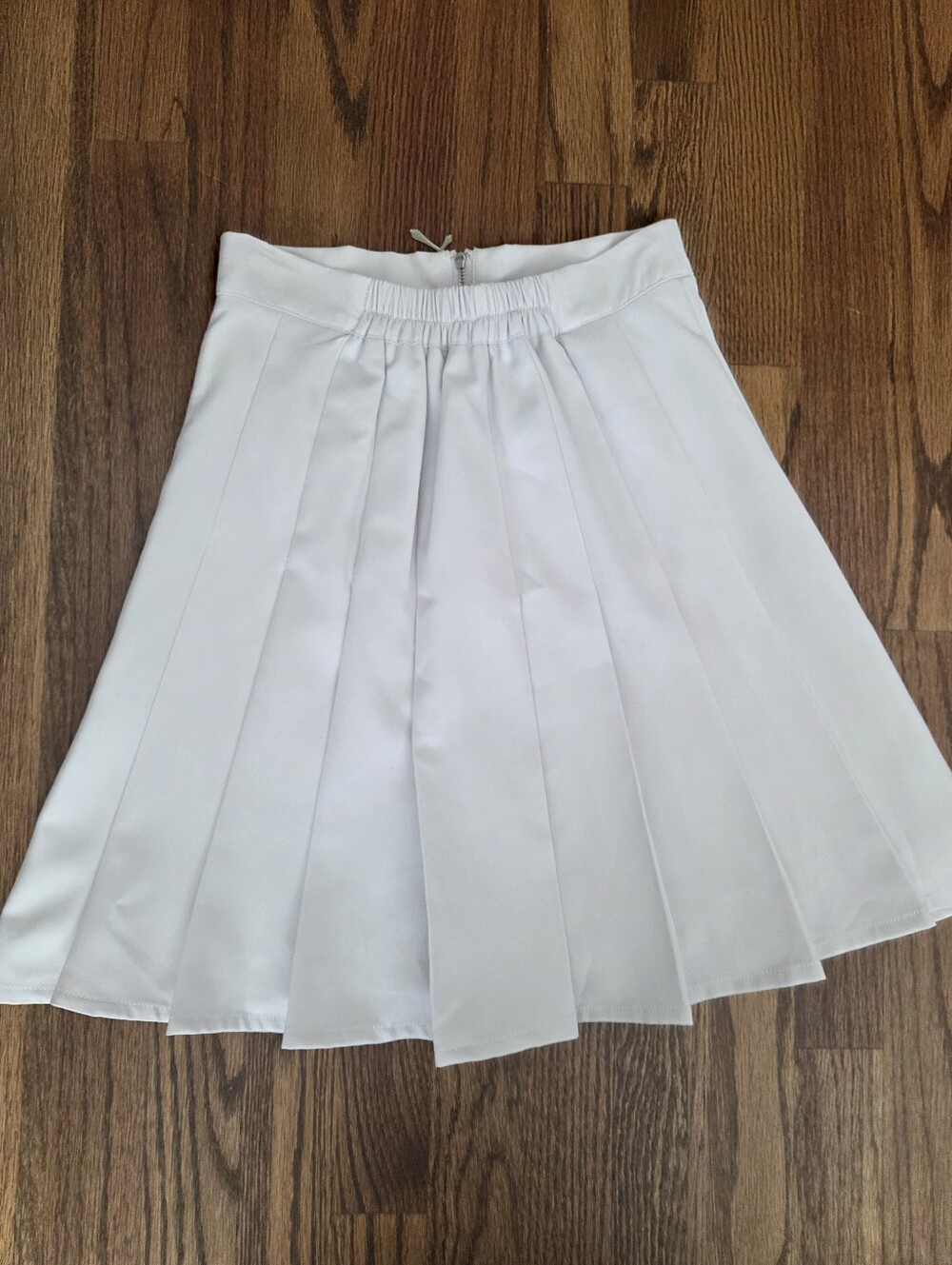Ank Rouge White Pleated Flare Skirt Elastic Waist Mini Size S Kawaii J-Fashion